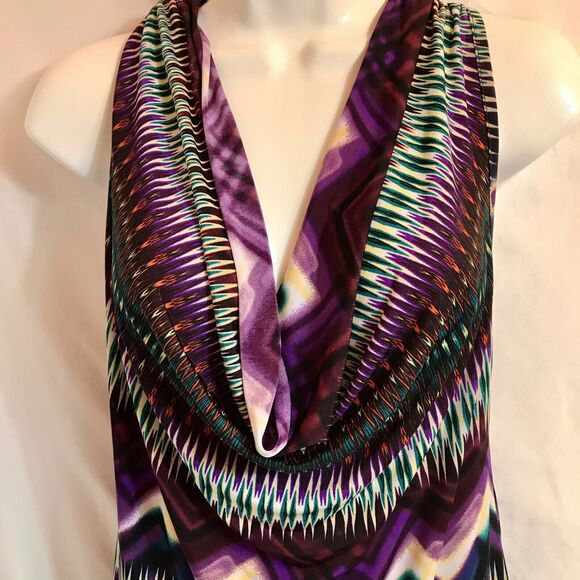 Urban Rose Dress Womens M Midi Halter Sun Southwestern Sleeveless Cowl Neck - Picture 2 of 10